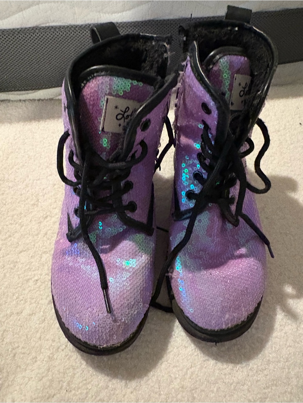 Lola + The Boys Purple Sequin Boots